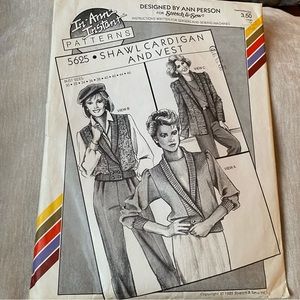 Vintage Stretch & Sew Pattern Shawl Cardigan And Vest New Uncut